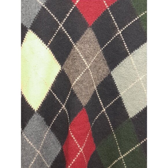 Vtg Lands End Ireland Womens Soft Lightweight Size XL Lambswool Argyle Sweater - Picture 2 of 5